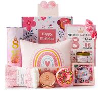 8th Birthday Gifts for Girls,Best Gifts Basket Presents Ideas for Turning 8 Year Old Girls,Happy Sweet 8th Birthday Pamper Hamper Box Kit for Sister Daughter Granddaughter Niece Teenage Teen Her