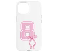 8th Birthday Girl Coquette Pink Bows Eight Years Old Party Case for iPhone 15