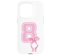 8th Birthday Girl Coquette Pink Bows Eight Years Old Party Case for iPhone 15 Pro