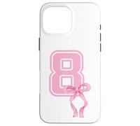 8th Birthday Girl Coquette Pink Bows Eight Years Old Party Case for iPhone 16 Pro Max