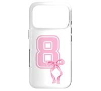 8th Birthday Girl Coquette Pink Bows Eight Years Old Party Case for iPhone 17 Pro