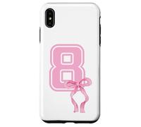 8th Birthday Girl Coquette Pink Bows Eight Years Old Party Case for iPhone XS Max