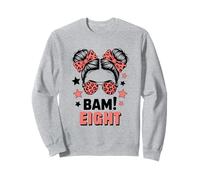 8th Birthday Girl Messy Bun Bäm! Eight Years Old Sweatshirt