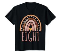 8th Birthday Leopard Boho Rainbow Eight Year Old Girl T-Shirt