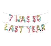 8th Birthday Multicolor 7 WAS SO LAST YEAR Balloon Banner - Happy 8th Birthday Party Decorations, Supplies and Favors - 8th Wedding Anniversary Decorations (7 WAS SO LAST YEAR Rainbow)