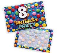 8th Birthday Party Invitations Kids - Candy Sweets Chocolate 36 Pack - Childrens Birthday Invitations for Boys/Girls A6 Bday Party Invites Invitation Cards with Folding Envelopes