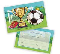 8th Birthday Party Invitations Kids - GOAL!! Its Football Time 20 Pack - Childrens Birthday Invitations for Boys/Girls A6 Bday Party Invites Invitation Cards with Folding Envelopes