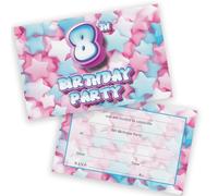 8th Birthday Party Invitations Kids - Sweet Marshmallow 36 Pack - Childrens Birthday Invitations for Boys/Girls A6 Bday Party Invites Invitation Cards with Folding Envelopes