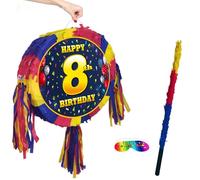 8th birthday pinata and stick - Eight year party game - Big 18 inch