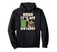 8th Birthday Pixel Gamer 8 Year Old Gaming Bday Boys Kids Pullover Hoodie