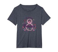 8th Birthday Princess Magical Castle Celebration T-Shirt, Women's Plus, Heather Blue, 3X