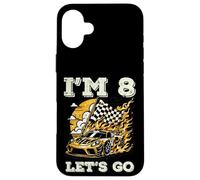 8th Birthday Race Car Flag Im 8 Years Old Bday Boys Kids Case for iPhone 16 Plus