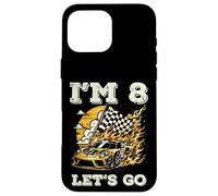 8th Birthday Race Car Flag Im 8 Years Old Bday Boys Kids Case for iPhone 16 Pro Max
