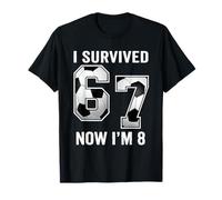 8th Birthday Soccer Boys Kids I Survived 67 Now I'm 8 Years T-Shirt
