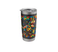 8th Birthday T-Rex Dino Master Builder Stainless Steel Insulated Tumbler