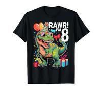 8th Birthday Trex Rawr Im 8 Years Old Bday Dino Boys T-Shirt