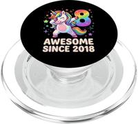 8th Birthday Unicorn Awesome Since 2018 Cute PopSockets PopGrip for MagSafe