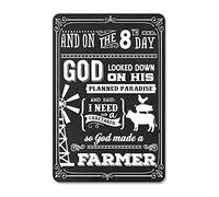 8th Day God Made a Farmer Prayer Farmhouse Décor Metal Sign Rustic Home Décor Wall Décor Black 8x12 108120069011