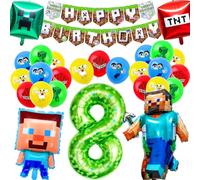 8th Gamer Birthday Decorations,Kids' Party Decorations,Balloons Banner,Aluminum Foil Balloons,Gaming Theme Party Supplies Decoration(8 years old)