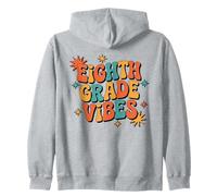 8th Grade Back to School Teacher Kids - Eighth Grade Groovy Zip Hoodie