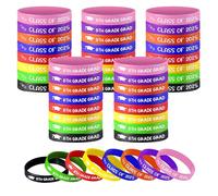 8th Grade Graduation Wristbands, 8th Grade Graduation Decorations 2022,Boy Girl Kids Eighth Grade Graduation Gifts for Students, Graduation Silicone Wristbands for 8th Grade Graduation - 10Pcs
