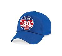 8th May 2025 VE Day Baseball Cap - Victory in Europe Day Union Jack Themed Cap - Men Women 80th Unisex Baseball Hat (Bright Royal)
