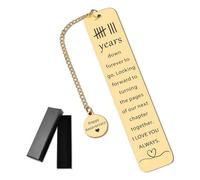 8th Wedding Anniversary Gift, Book Mark for Him Her, Bronze Wedding Anniversary Gifts for Husband Wife Couple, Romantic Wedding Metal Bookmark, Bronze Gifts for Men Women