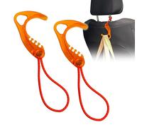 8TIMBER Gear Hook Clear Orange 2-Pack - Lightweight + Versatile S Hook for Backpacks and Closet Storage for Quick and Easy Indoor or Outdoor Use