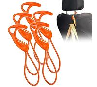 8TIMBER Gear Hook Orange 5-Pack - Lightweight + Versatile Hanger for Backpacks, Cars, Strollers, Purses, and Closet Storage Accessory