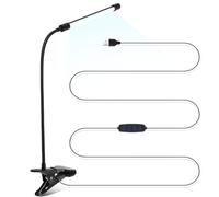 8W LED Clip on Lamp, Desk Light with 3 Modes 2M Cable Dimmer 10 Levels Clamp Table Lights