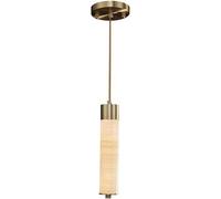 8W LED Cylindrical Chandelier Natural Jade Lampshade, Brass Pendant Light, Modern Minimalist Ceiling Lighting,Pendant Ceiling Light