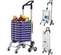 8Wheel Stair Climbing Cart 360° Rotating Handle HeavyDuty Folding Trolley 51 kg Capacity Perfect for Shopping Warehouse and Moving