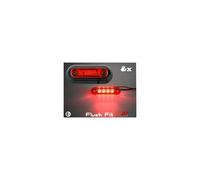 8x 12-24v Flush Fit Led Red Side Marker Lights Position Camper Caravan Pick Up