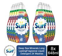 8x 24W Surf Deep Sea Minerals LastingFragrance Liquid Detergent 648ml