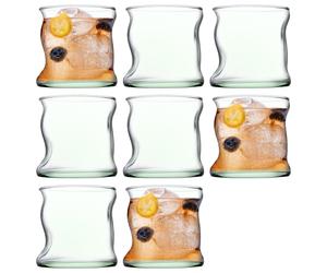8x 340ml Aware Amorf Recycled Glass Tumblers Green Drinking Glasses Set