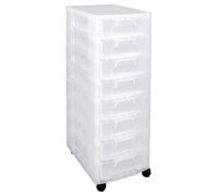 Really Useful Box 8 x 7 Litre Plastic Drawer Unit Transparent 300 x 420 x 925 mm