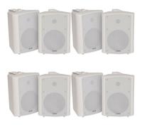 8x 90W White Wall Mounted Stereo Speakers 5.25" 8Ohm Quality Home Audio Music