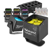 8X BeamZ BBP44 Wireless Battery Uplighters with Soft Case, IP65 Weatherproof Event Lighting Packages - 4X 4W RGBW LEDs, Wireless Uplighters, Remote Control, Recharge in 3 Hours