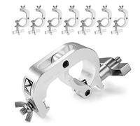 8x BeamZ BC50-250Q Aluminium Lighting Truss Quick Clamp Set, DJ Stage Quick Coupler for Pipes & Goalposts, Fits 48-51mm Tube, 250kg Load Capacity, Heavy Duty Slimline Design