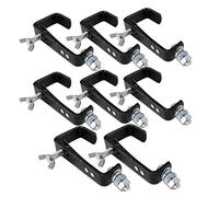8x BeamZ CC50SB Black Lighting G-Clamp Set - Heavy-Duty 30kg Fixture Clamps for DJ Lights, Disco Equipment, Stage Lighting, Fits 50mm Truss & Poles, Event Mounting Solution