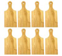 8x Breakfast Board with Handle Serving Tray Made of Natural Wood Board 30x14x1cm