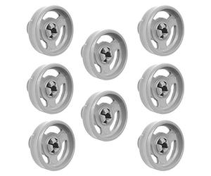 8x Dishwasher Lower Basket Wheels Replacement for Hotpoint Candy Ariston | Compatible with Creda Fisher & Paykel Smeg Kenwood Indesit Hoover C00094189 C00104638 C00056347