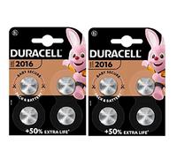 8X Duracell 2016 Lithium (2 Blister Pack of 4 Batteries) 8 Batteries