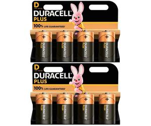8x Duracell D Cell Batteries Size Plus Power Alkaline LR20, MN1300, MX1300 Mono