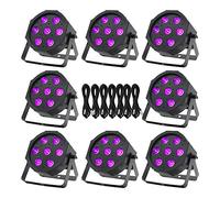 8x Equinox MaxiPar Quad LED Par Can Uplighter DMX DJ Lighting RGBW Bundle