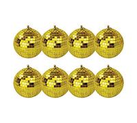 8x FXLAB Gold Mirror Ball Mirrorball 10cm 100mm 4" Glitter Ball Light Effect Disco