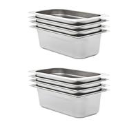 8x Gastronorm Containers GN 1/3 Stainless Stackable Tray Multi Sizes vidaXL