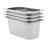 8x Gastronorm Containers GN 1/3 Stainless Stackable Tray Multi Sizes vidaXL