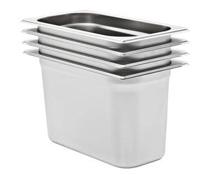 8x Gastronorm Containers GN 1/3 Stainless Stackable Tray Multi Sizes vidaXL