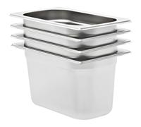 8x Gastronorm Containers GN 1/4 Stainless Stackable Tray Multi Sizes vidaXL